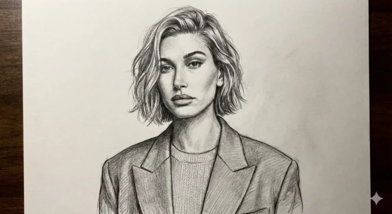 Hailey Bieber Drawing by AI
